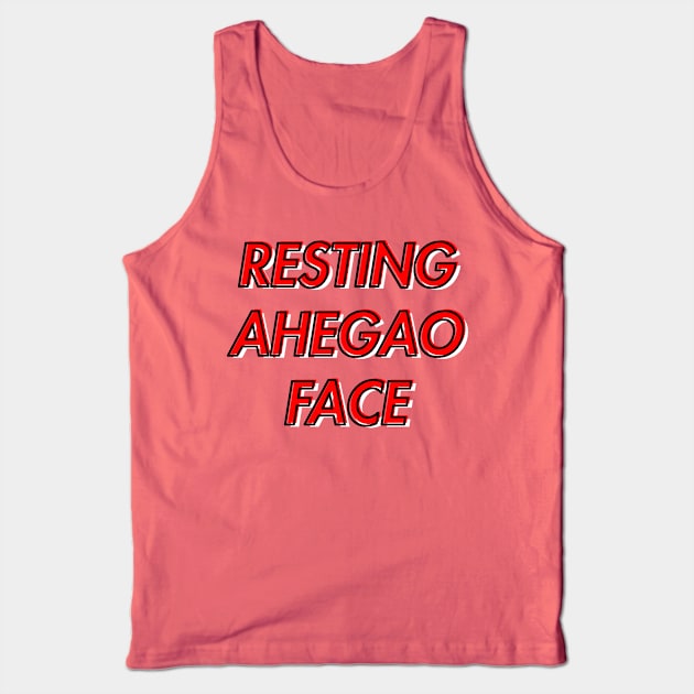 Resting Ahegao Face (Red) Tank Top by maxheron